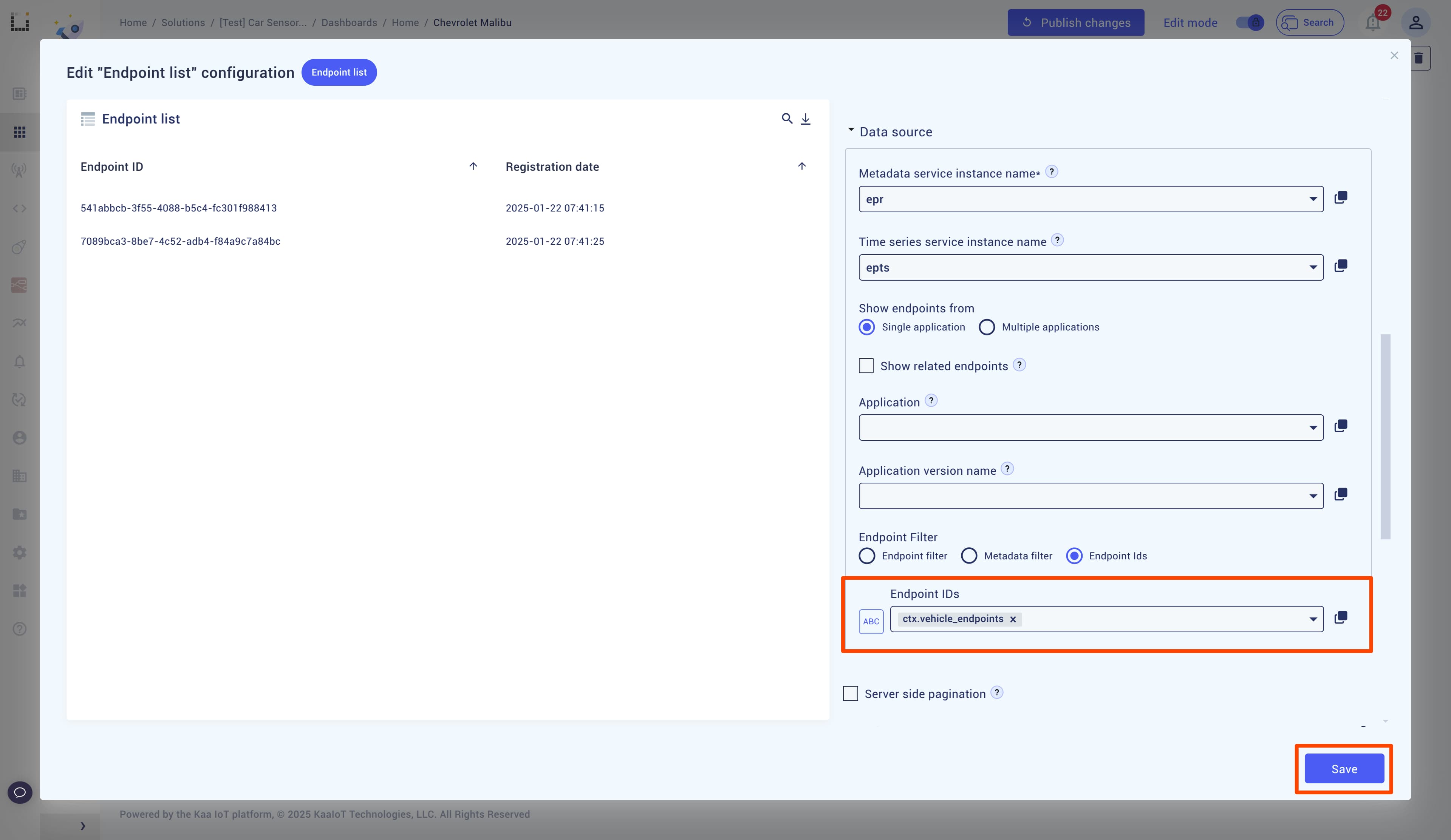 Endpoint List Vehicle Endpoints