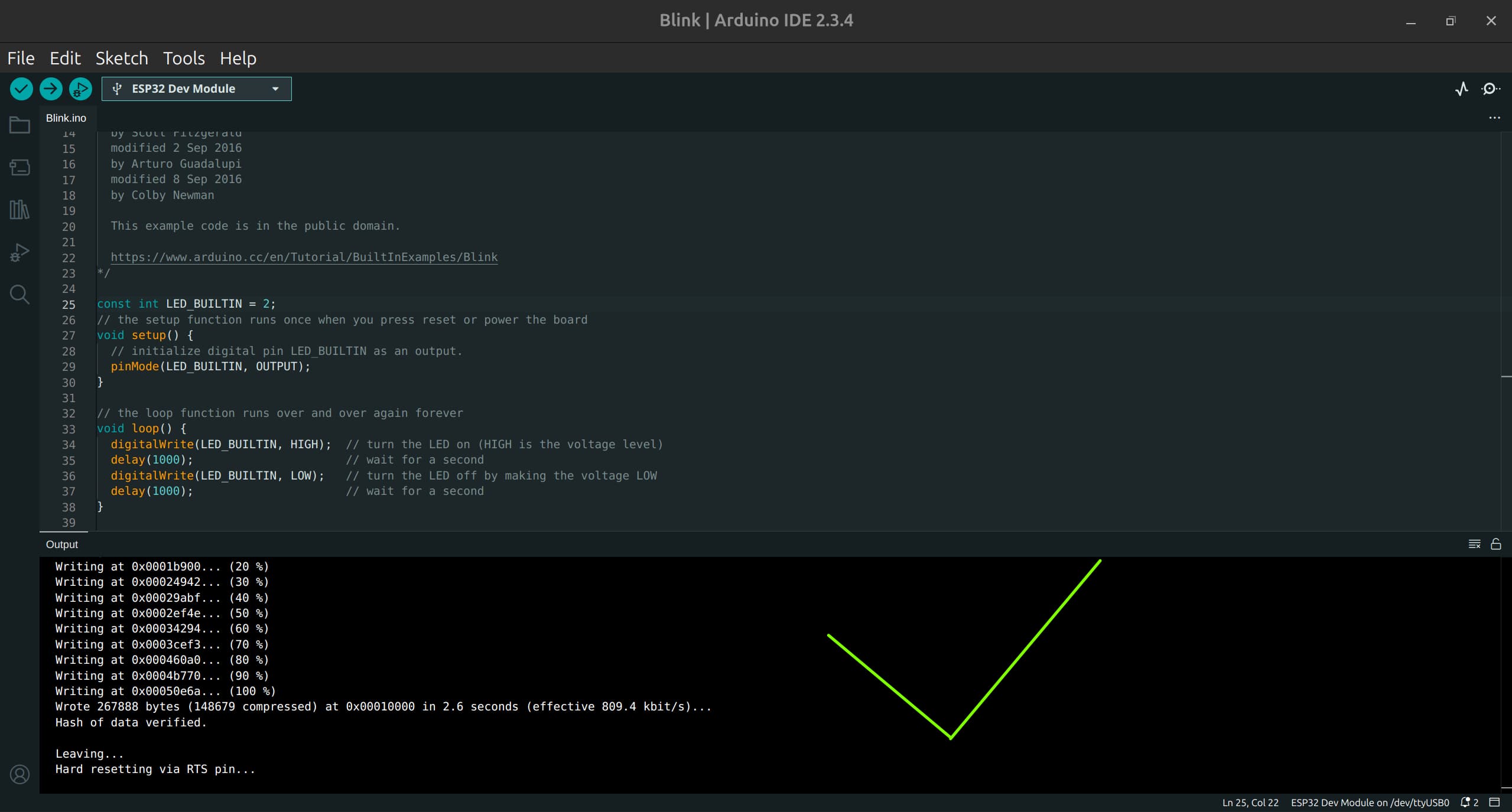 Testing arduino ide setup