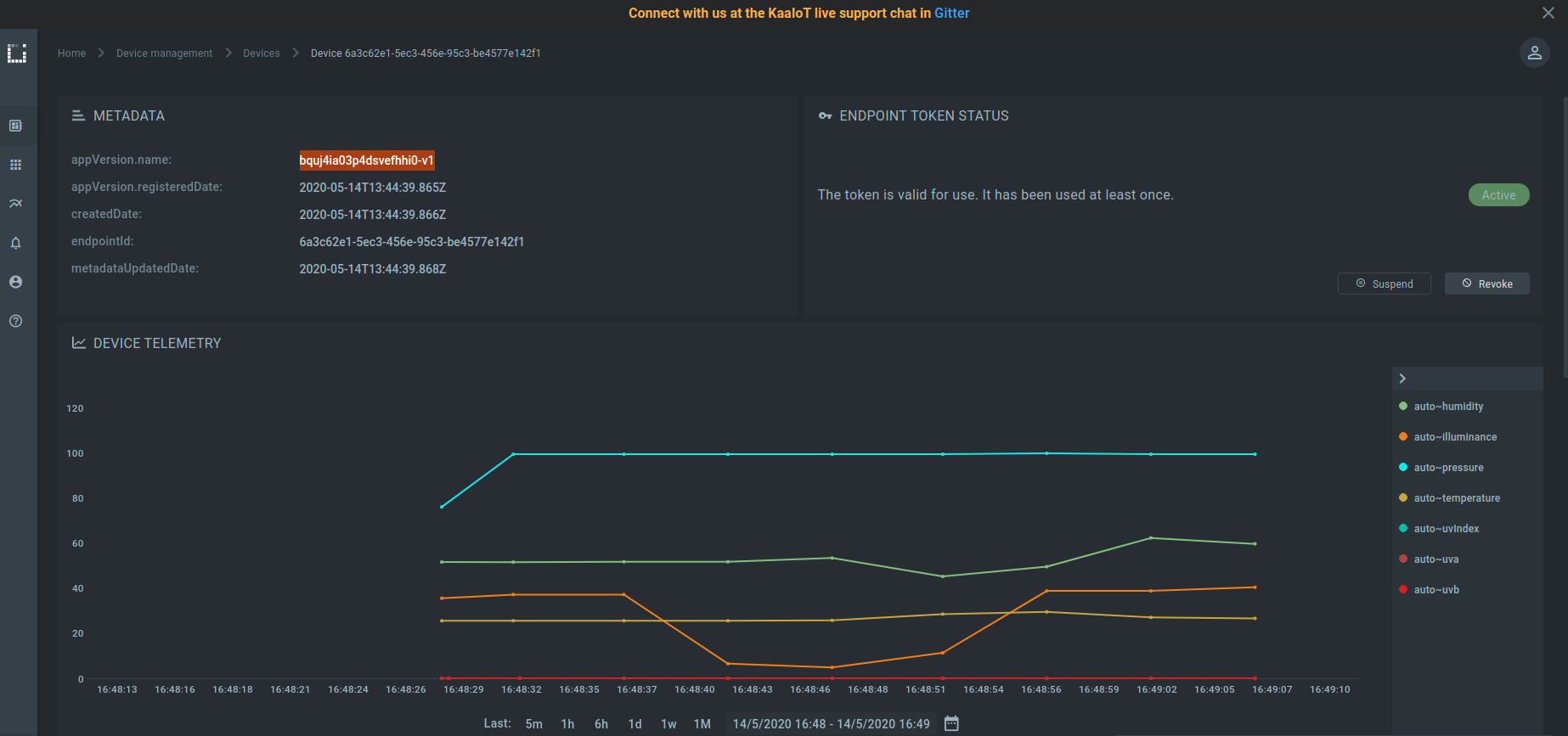 Device telemetry data