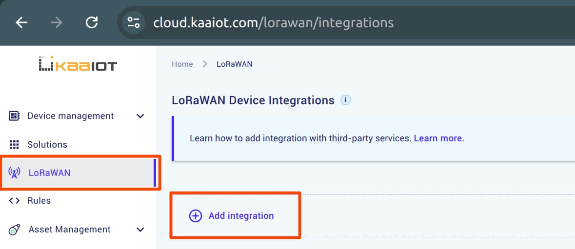 KaaIoT Integration