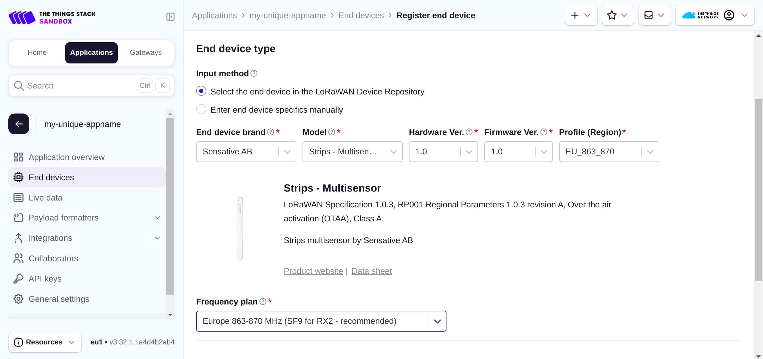 TTN Device Basic Settings